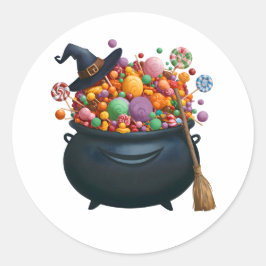 Kastel van giechelen en gummies ronde sticker