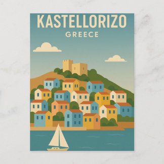 Kastellorizo Griekenland Levendig minimalistisch Briefkaart