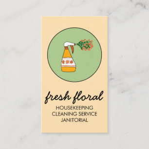 Kastflesflesje Logo voor schoonmaken van het huis Visitekaartje