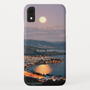 Kastoria, Griekenland (opschrift, Moonlight Night iPhone XR Hoesje