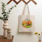 Kasty hamburger met gezicht tote bag