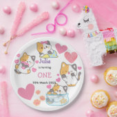 kat 1 kindmeisje papieren bordje (Feest)