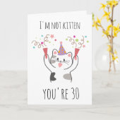 Kat 30ste verjaardagskaart kaart (Gele Bloem)