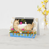 Kat 451 grappig Wenskaart Kaart (Gele Bloem)