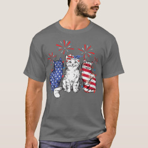 Kat 4 juli Amerikaanse vlagpatriottische grappige  T-shirt