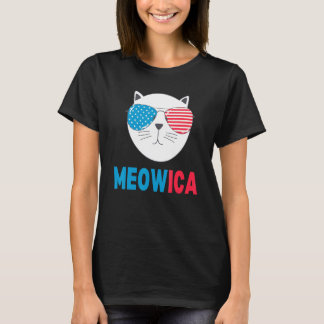 Kat 4 juli kostuum 2022 Meowica mannen vrouwen kin T-shirt
