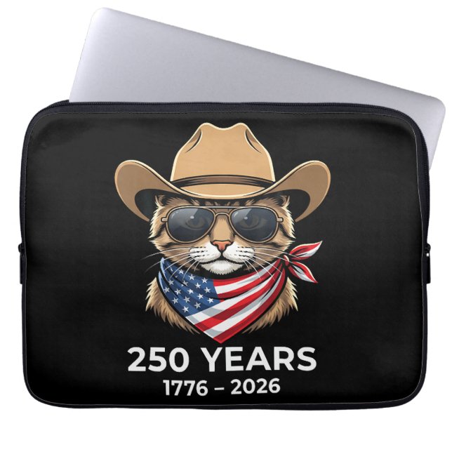 Kat 4 juli laptop sleeve (Voorkant)