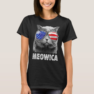 Kat 4 juli Meowica Merica Mannen Usa American F T-shirt