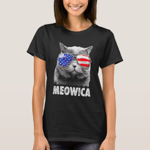 Kat 4 juli Meowica Merica Mannen Usa American F T-shirt