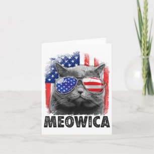 Kat 4 juli Shirten Meowica Merica Mannen USA Amer Kaart
