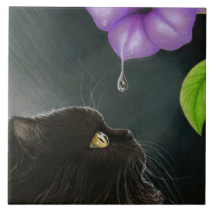 Kat 514 zwart Perzisch Tegeltje