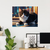 *~* Kat 5:4 katje kat zwart Tuxedo Poster (Thuiskantoor)