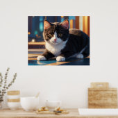 *~* Kat 5:4 katje kat zwart Tuxedo Poster (Keuken)