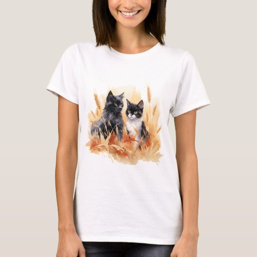 Kat 5 in herfst T-shirt (Voorkant)