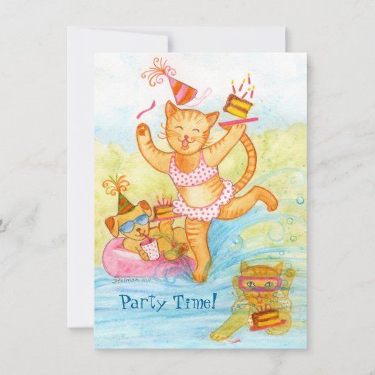 Kat 5e verjaardag van de poolpartij kaart (Voorkant)