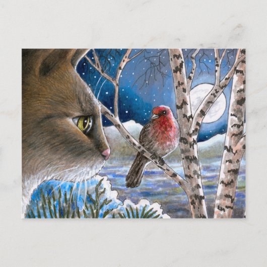 Kat 600 vogel briefkaart (Voorkant)