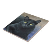 Kat 621 zwarte kat tegeltje (Zijkant)