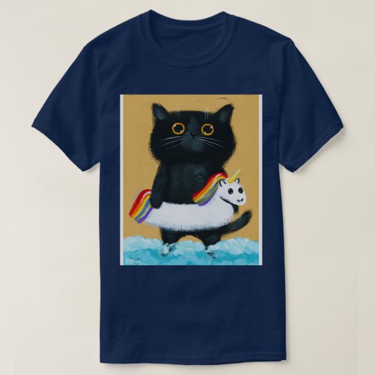 Kat aan het strand t-shirt (Design voorkant)