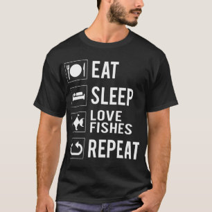 Kat aan het vissen met hengel t-shirt