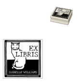 kat aangepaste boek ex libris 	rubberstempel (Gestempeld)
