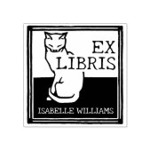 kat aangepaste boek ex libris 	rubberstempel (Afrduk)