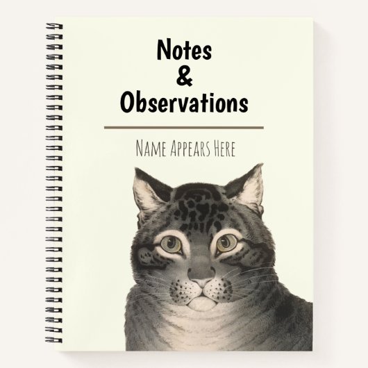 Kat - Aangepaste Currier & Ives Victoriaans Notitieboek (Voorkant)