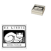  kat, aangepaste ex libris boek 	rubberstempel (Gestempeld)