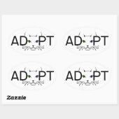 Kat aannemen ovale sticker (Vel)