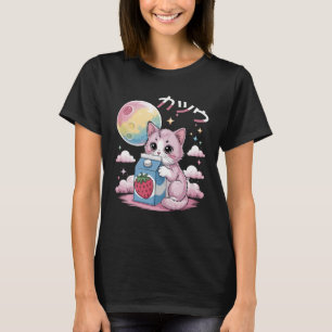 Kat Aardbeienmelk Anime 90s Japanse Kat Japan M T-shirt