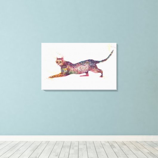 Kat abstract canvas afdruk (Insitu (Houten vloer))