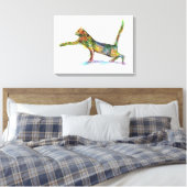Kat Abstract Canvas Afdruk (Insitu (Slaapkamer))