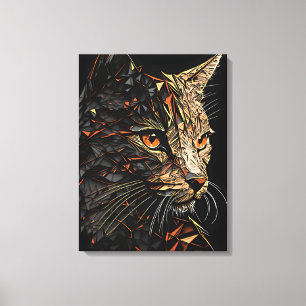 Kat abstract portret canvas afdruk