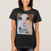 Kat adoptie / White Cat Foto op zwart T-shirt (Voorkant)
