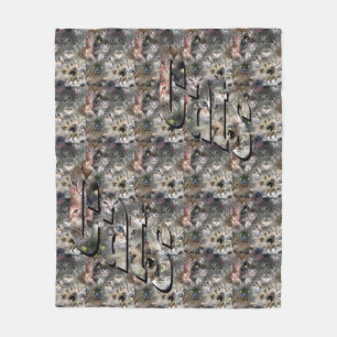 Kat Afbeelding collage en Logo,Med Fleece Deken