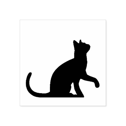 Kat afschermen met een kunststempel rubberstempel (Afrduk)