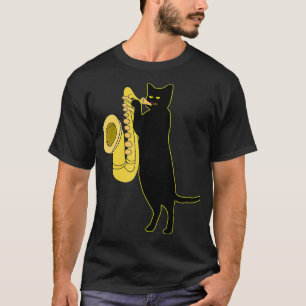 Kat-afspeelsaxofoneCool Wind Instrument Sax T-shirt