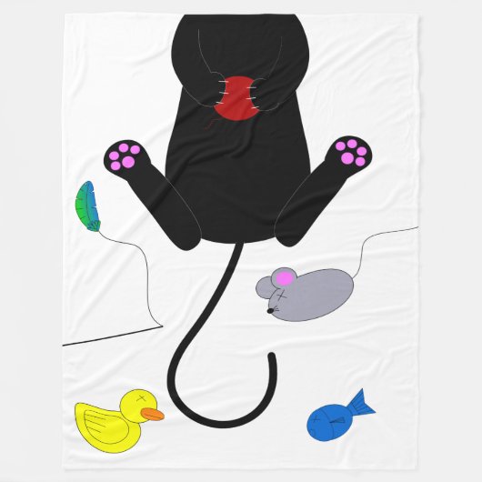 Kat afspelen fleece deken (Voorkant)