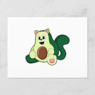 Kat als Avocado Briefkaart