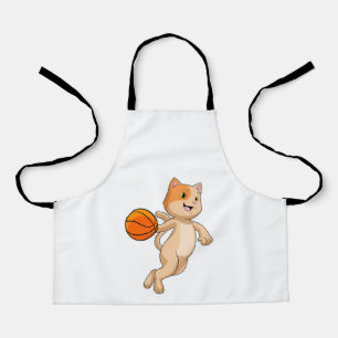 Kat als Basketball-speler met Basketball Schort