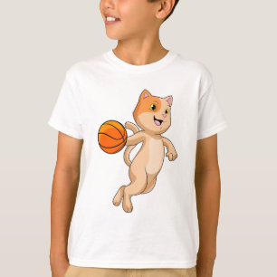 Kat als Basketball-speler met Basketball T-shirt