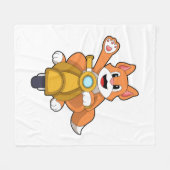 Kat als Biker met Scooter.PNG Fleece Deken (Voorkant (Horizontaal))