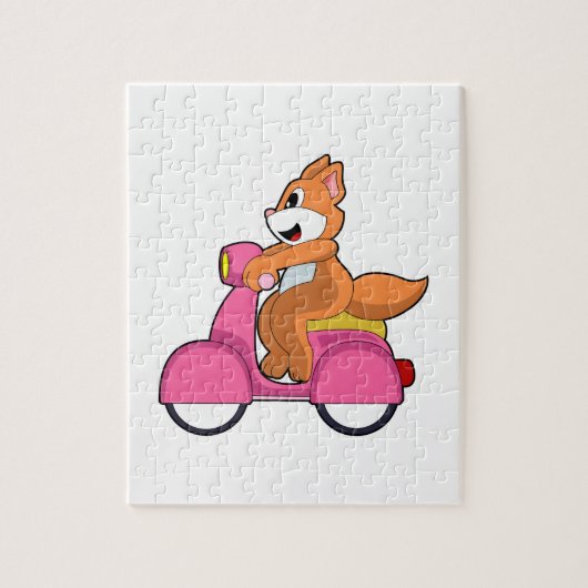 Kat als Biker met Scooter.PNG Legpuzzel (Verticaal)