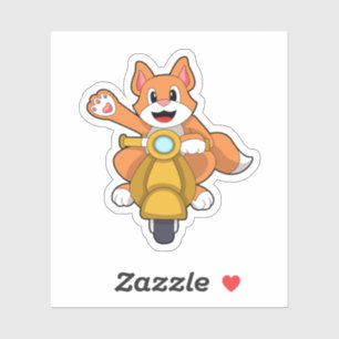 Kat als Biker met Scooter.PNG Sticker