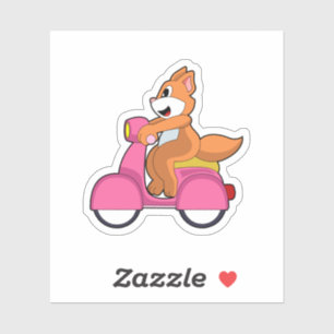 Kat als Biker met Scooter.PNG Sticker
