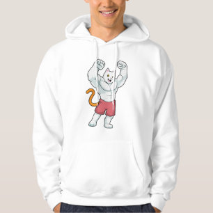 Kat als Bodybuilder met grote spieren Hoodie