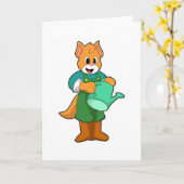 Kat als boer met gietkan kaart (Gele Bloem)