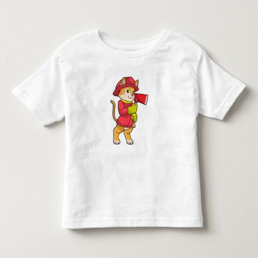 Kat als brandweerman met Ax Kinder Shirts (Voorkant)