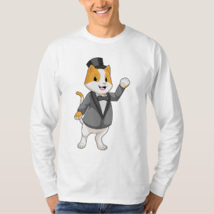 Kat als bruidegom met lint t-shirt