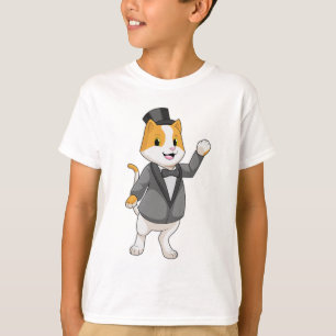 Kat als bruidegom met lint t-shirt