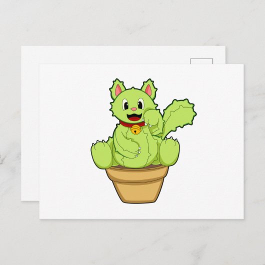 Kat als Cactus Briefkaart (Voorkant / Achterkant)